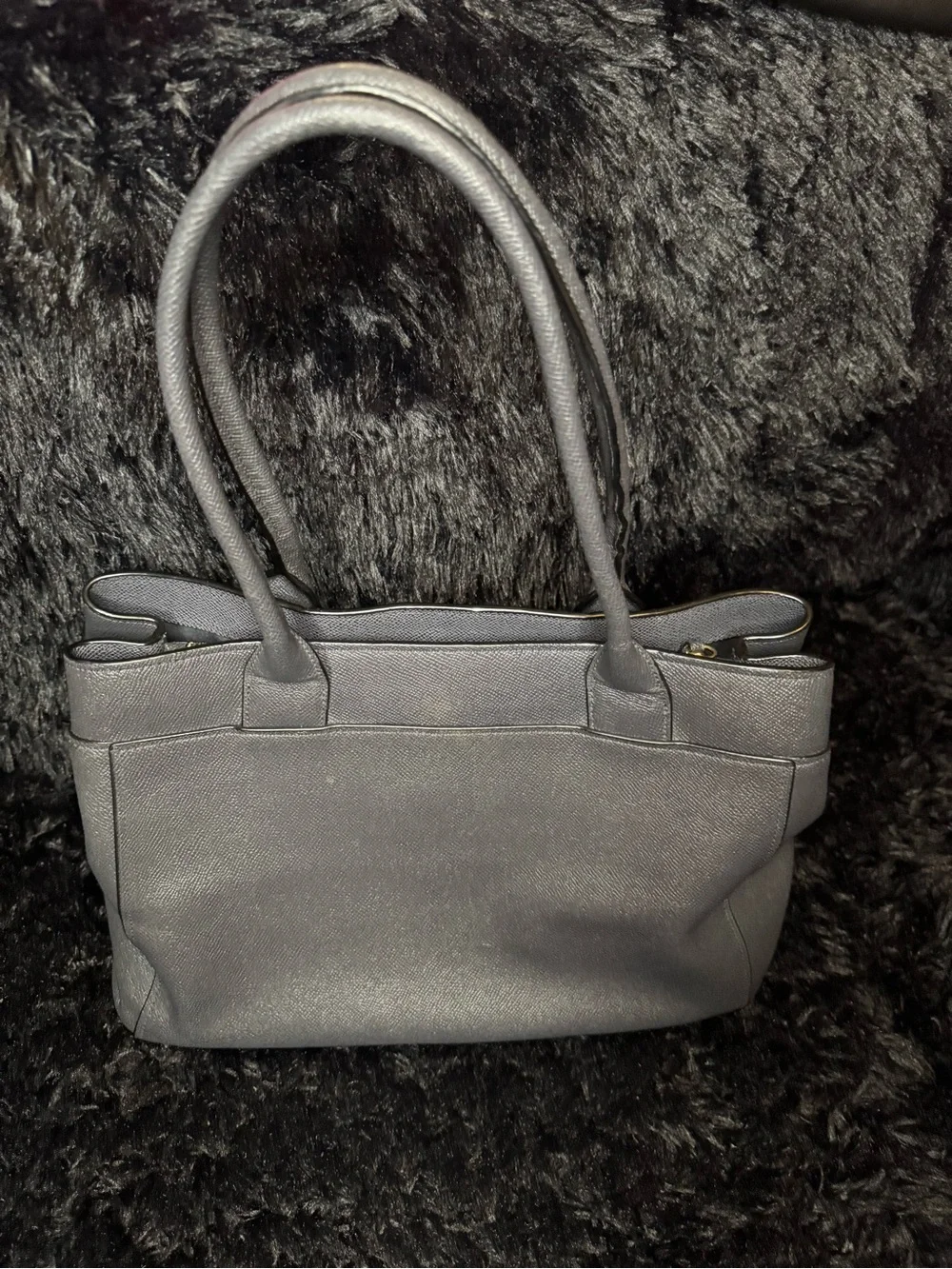 Coach Casey Leather Tote with Gold Logo Accent
